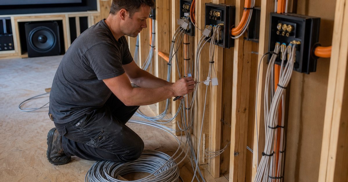 How much conduit and cabling should you run before the cinema walls close up?
