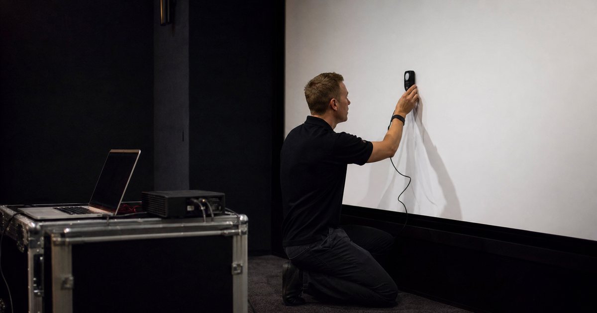 Why does a new projector still need professional calibration before its first screening?