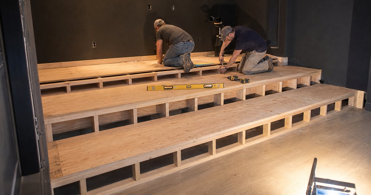 How high should a second row riser be so every seat sees the whole screen?