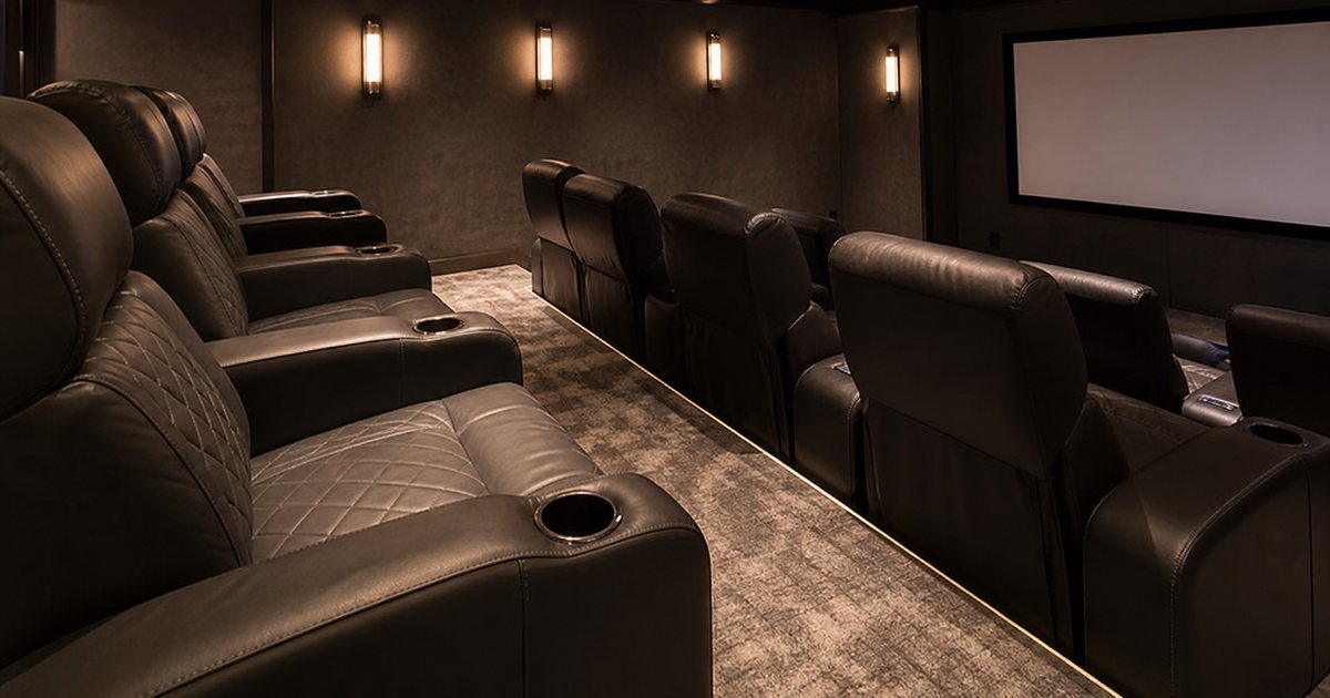 How many seats can a luxury home cinema comfortably accommodate?